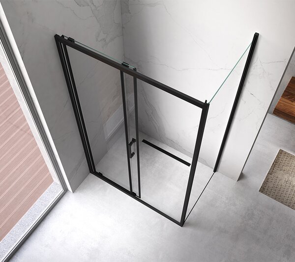 BPS-koupelny Obdélníkový sprchový kout KZ104C BL 120x90 černá/transparent + vanička ST04C WH bílá