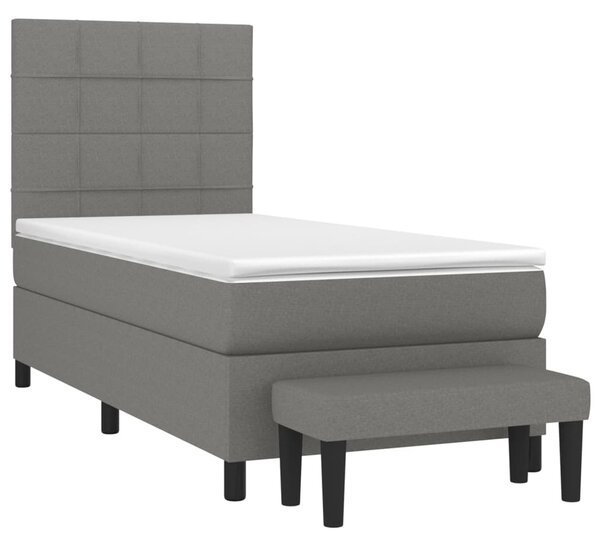 Box spring postel s matrací tmavě šedá 80 x 200 cm textil 3136550