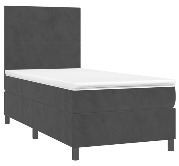 Box spring postel s matrací a LED černá 90x190 cm samet 3135977