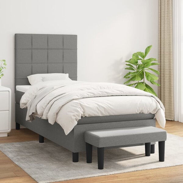 Box spring postel s matrací tmavě šedá 80 x 200 cm textil 3136550