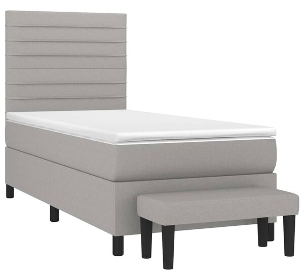 Box spring postel s matrací světle šedá 80 x 200 cm textil 3136629