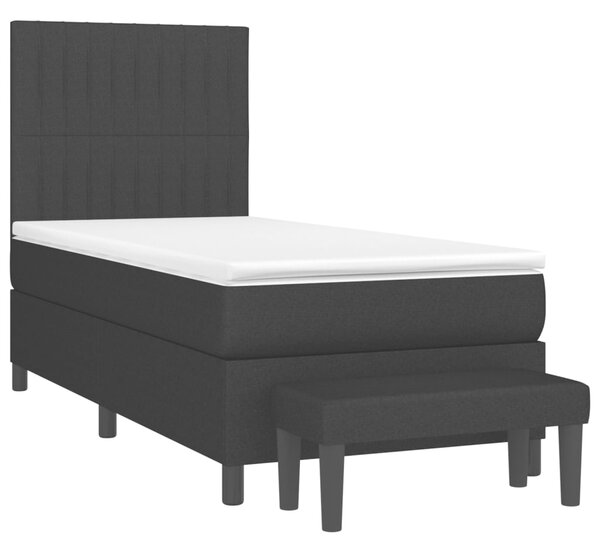 Box spring postel s matrací černá 80 x 200 cm textil 3136711