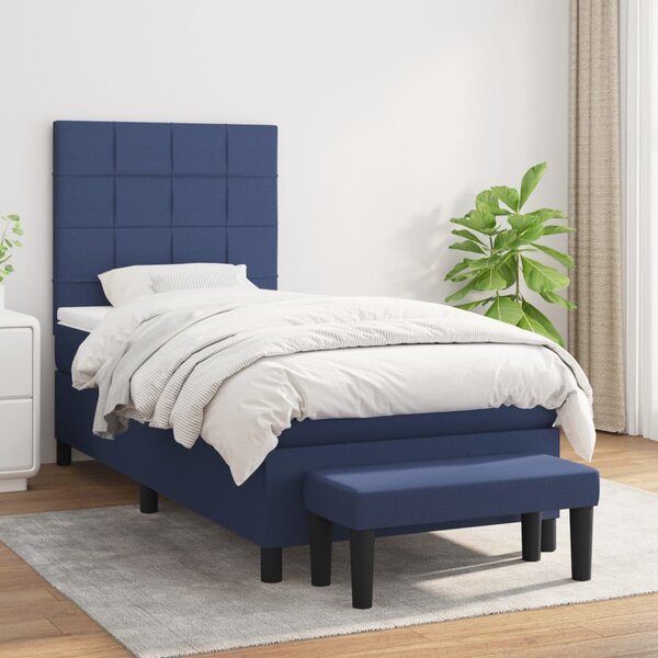 Box spring postel s matrací modrá 80x200 cm textil 3136555