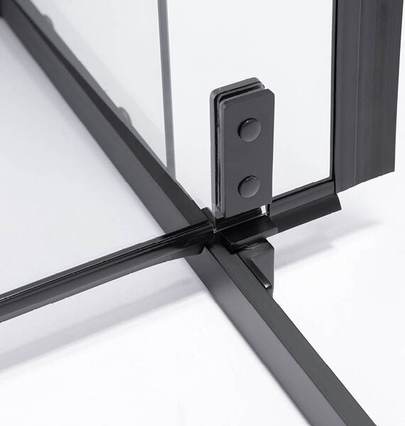 BPS-koupelny Čtvercový sprchový kout BS11B 90x90 černá/transparent + vanička RIKO 90 černá