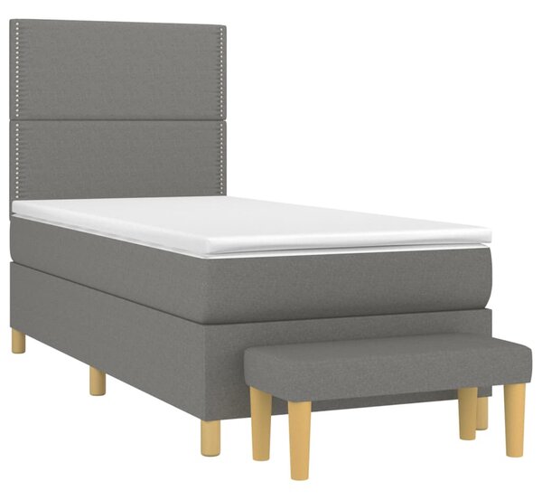 Box spring postel s matrací tmavě šedá 90x190 cm textil 3137038