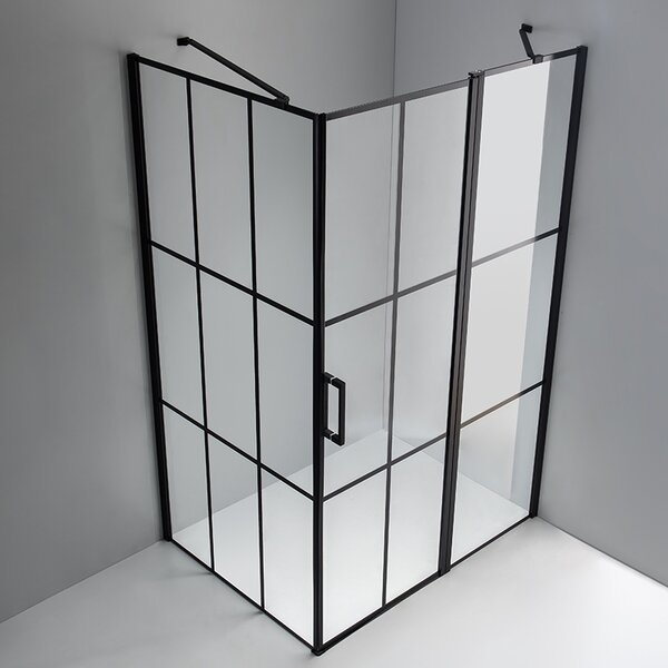 BPS-koupelny Obdélníkový sprchový kout BS02A 100x80 černá/transparent - bez vaničky