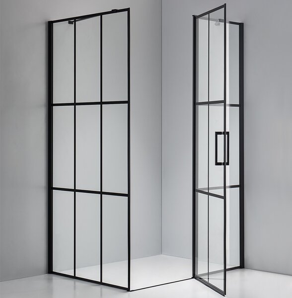 BPS-koupelny Obdélníkový sprchový kout BS02A 100x80 černá/transparent - bez vaničky