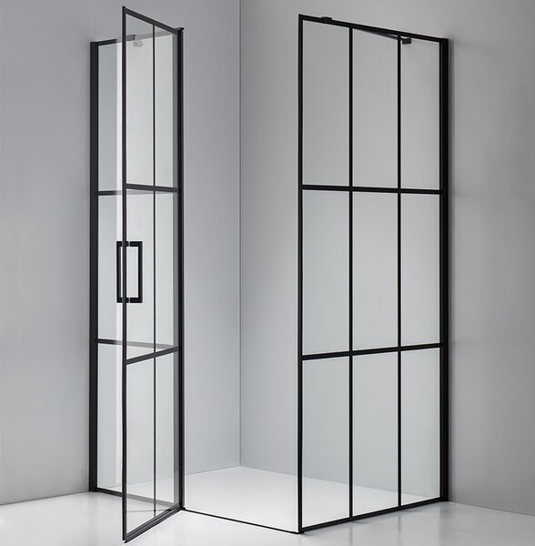 BPS-koupelny Obdélníkový sprchový kout BS02A 100x80 černá/transparent - bez vaničky