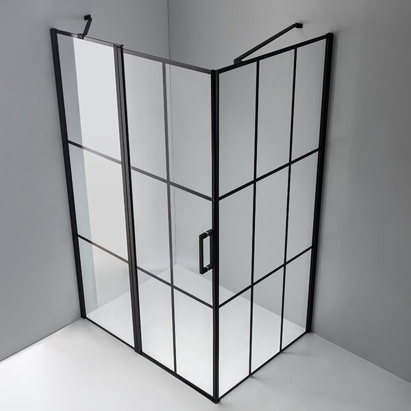 BPS-koupelny Obdélníkový sprchový kout BS02A 100x80 černá/transparent - bez vaničky