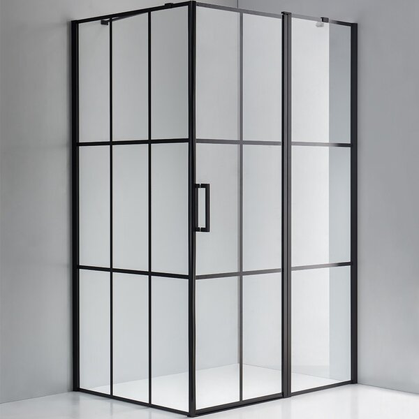 BPS-koupelny Obdélníkový sprchový kout BS02A 100x80 černá/transparent - bez vaničky