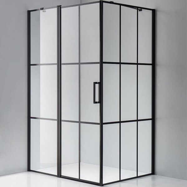 BPS-koupelny Obdélníkový sprchový kout BS02A 100x80 černá/transparent - bez vaničky