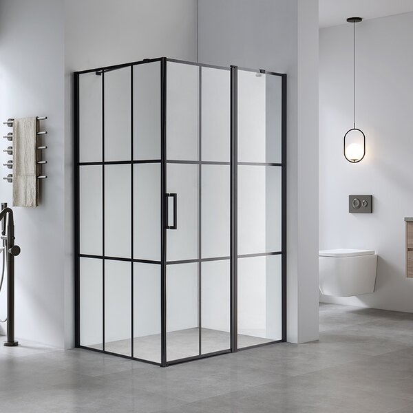 BPS-koupelny Obdélníkový sprchový kout BS02A 100x80 černá/transparent - bez vaničky
