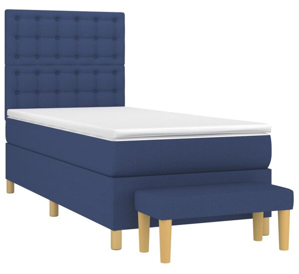 Box spring postel s matrací modrá 80x200 cm textil 3137435