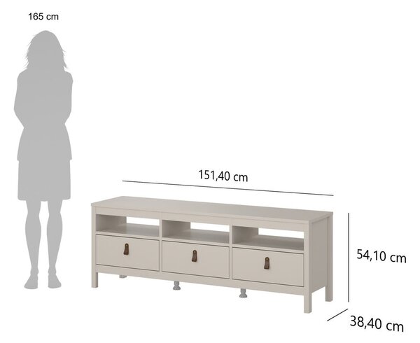 Šedobéžový TV stolek 151x54x38 cm Madrid – Tvilum