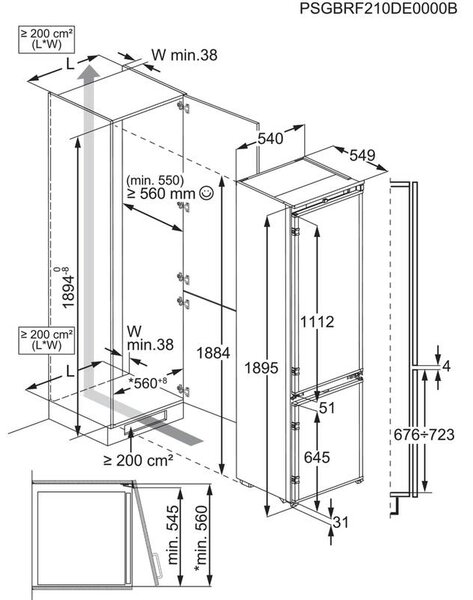 Vestavná chladnička ELECTROLUX 600 TwinTech ENT6ME19S (E)