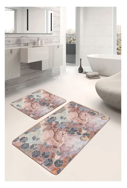 Sametové koupelnové předložky v sadě 2 ks 60x100 cm – Mila Home