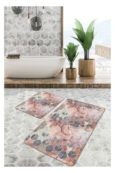 Sametové koupelnové předložky v sadě 2 ks 60x100 cm – Mila Home
