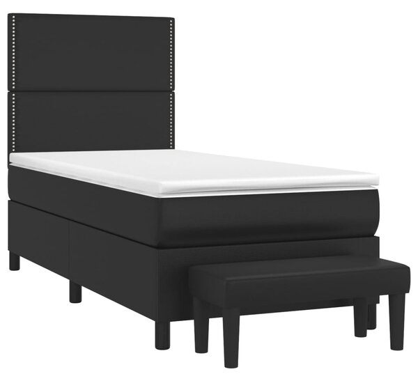 Box spring postel s matrací černá 90x190 cm umělá kůže 3137575