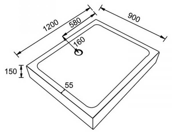 BPS-koupelny Obdélníkový sprchový kout KZ104C BL 120x90 černá/transparent + vanička SXL04C WH bílá