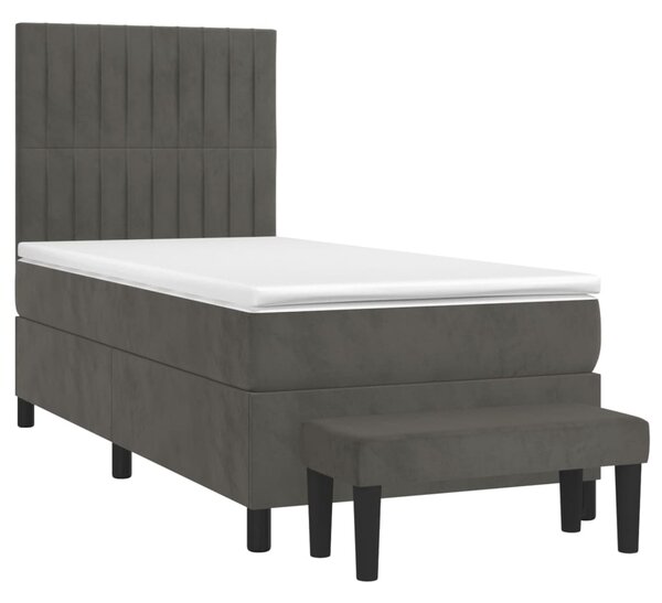 Box spring postel s matrací tmavě šedá 80 x 200 cm samet 3137930