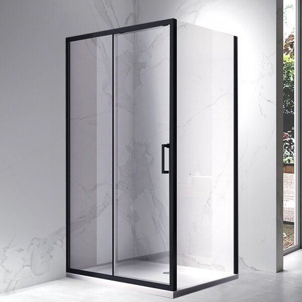 BPS-koupelny Obdélníkový sprchový kout KZ104C BL 120x90 černá/transparent + vanička ST04C WH bílá
