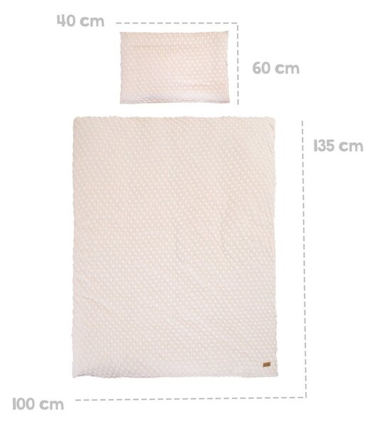 Béžové dětské povlečení do postýlky s příměsí bavlny 100x135 cm Frosty Almond – Roba