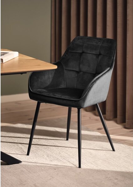 Šedá čalouněná jídelní křesla v sadě 2 ks s područkami Nolan Square – Unique Furniture