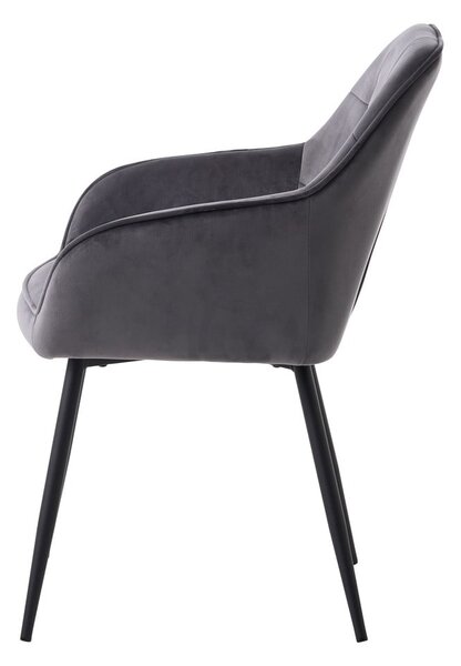 Šedá čalouněná jídelní křesla v sadě 2 ks s područkami Nolan Square – Unique Furniture