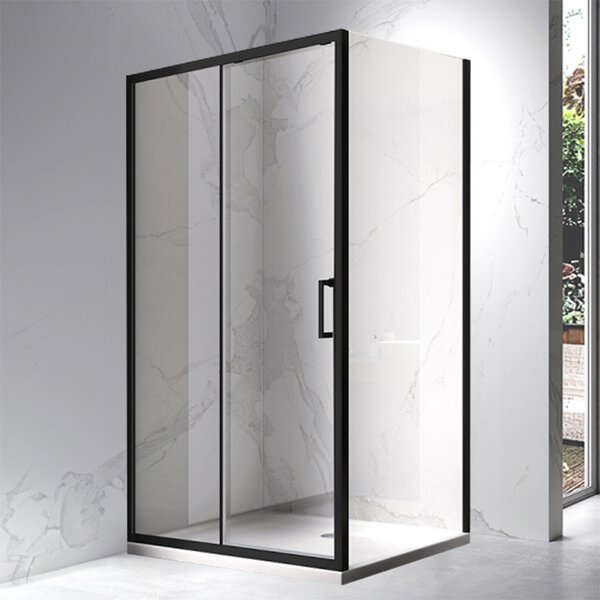 BPS-koupelny Obdélníkový sprchový kout ZES KZ103 BL 90x80 černá/transparent - bez vaničky