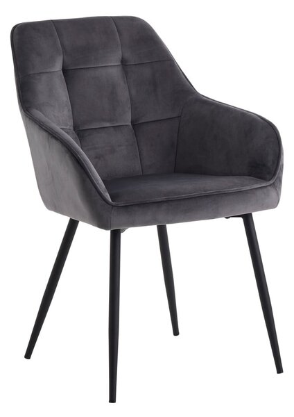 Šedá čalouněná jídelní křesla v sadě 2 ks s područkami Nolan Square – Unique Furniture