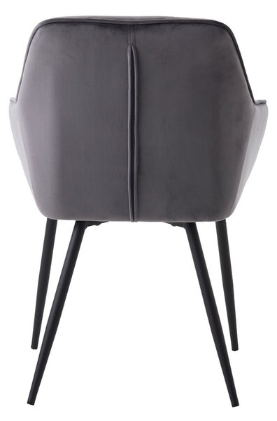 Šedá čalouněná jídelní křesla v sadě 2 ks s područkami Nolan Square – Unique Furniture