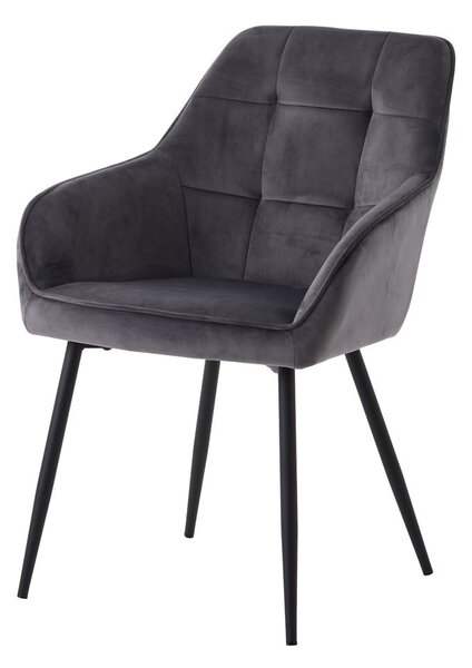 Šedá čalouněná jídelní křesla v sadě 2 ks s područkami Nolan Square – Unique Furniture