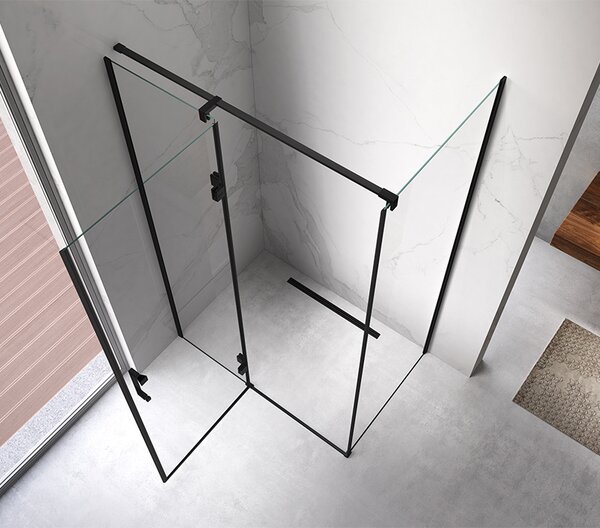 BPS-koupelny Obdélníkový sprchový kout ZES KZ03D BL 120x100 černá/transparent - bez vaničky