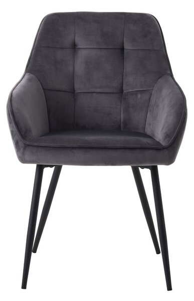 Šedá čalouněná jídelní křesla v sadě 2 ks s područkami Nolan Square – Unique Furniture