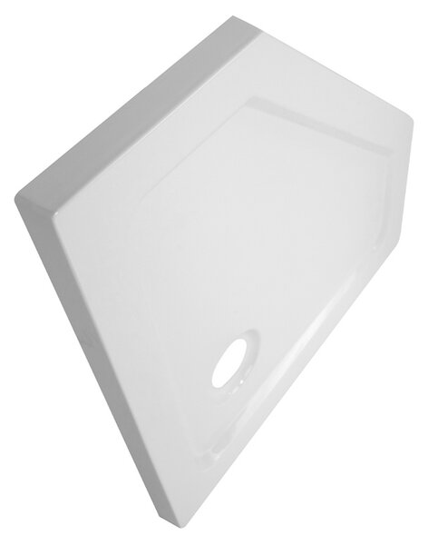 BPS-koupelny Pětiúhelníkový sprchový kout BS07B 90x90 černá/transparent + vanička ST07B WH bílá