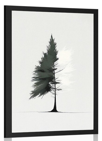 Plakát minimalistický jehličnatý strom