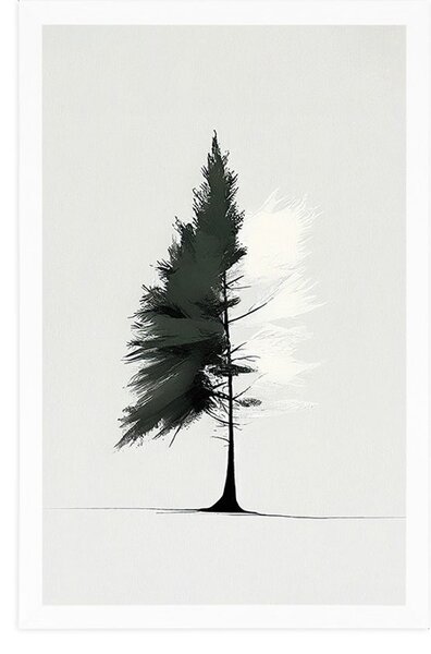 Plakát minimalistický jehličnatý strom