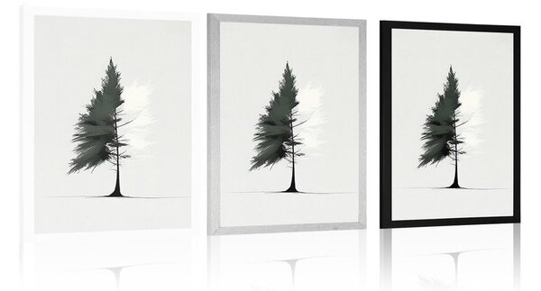 Plakát minimalistický jehličnatý strom