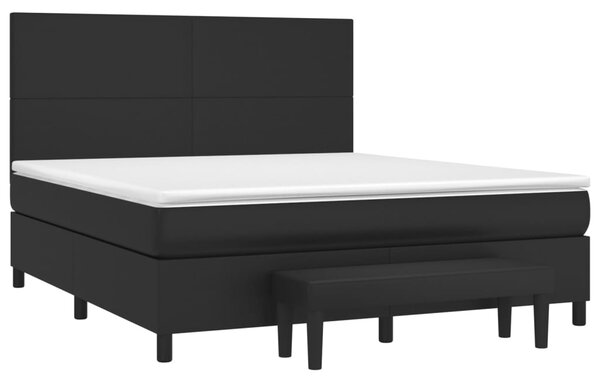 Box spring postel s matrací černá 180x200 cm umělá kůže 3137557