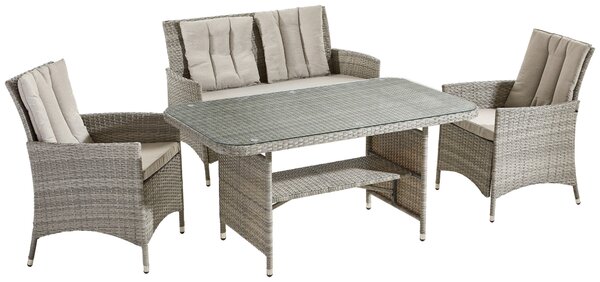 ZAHRADNÍ JÍDELNÍ SET 4dílné, kov, plast, sklo, textil Ambia Garden - Online Only zahradní nábytek, Online Only