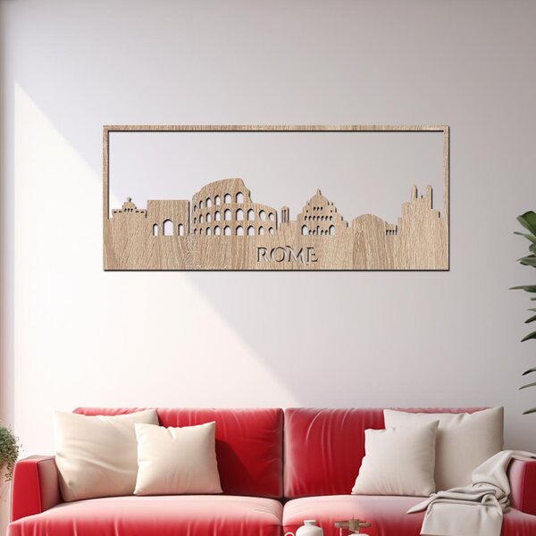 Dřevo života | Dřevěná dekorace na zeď ŘÍM | Rozměry (cm): 40x11 | Barva: Světlý dub