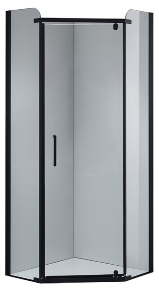 BPS-koupelny Pětiúhelníkový sprchový kout KZ91A BL 80x80 černá/transparent - bez vaničky