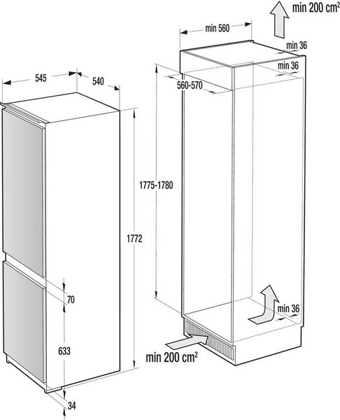 Vestavná chladnička Gorenje NRKI418EE1 (E)