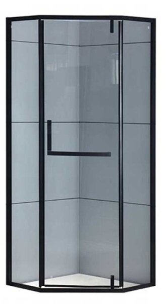 BPS-koupelny Pětiúhelníkový sprchový kout KZ4026A BL 80x80 černá/transparent - bez vaničky