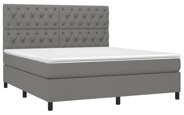 Box spring postel s matrací tmavě šedá 160x200 cm textil 3142026