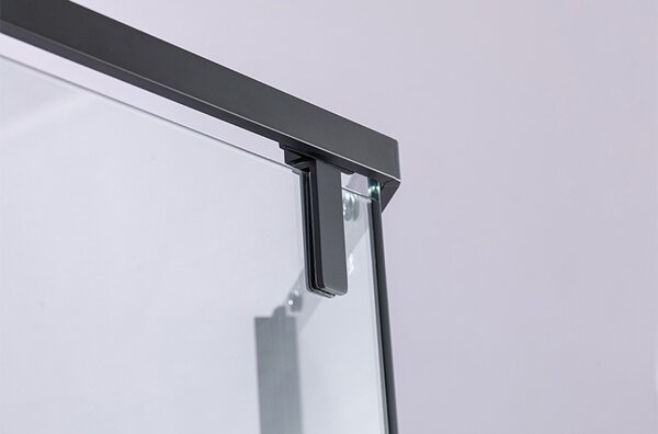 BPS-koupelny Pětiúhelníkový sprchový kout BS07C 100x100 černá/transparent + vanička SXL07C WH bílá