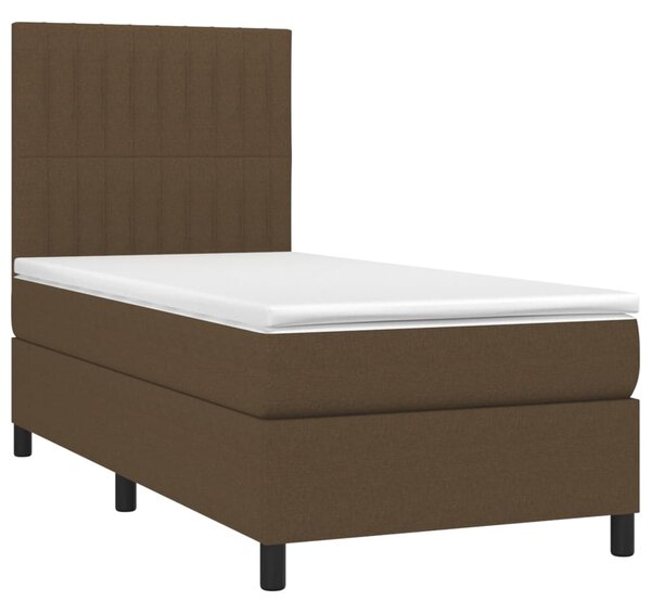 Box spring postel s matrací tmavě hnědá 80x200 cm textil 3141892