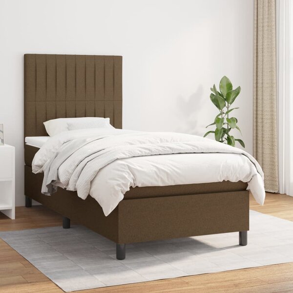Box spring postel s matrací tmavě hnědá 80x200 cm textil 3141892