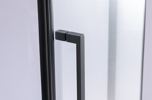 BPS-koupelny Pětiúhelníkový sprchový kout BS07C 100x100 černá/transparent + vanička SXL07C WH bílá