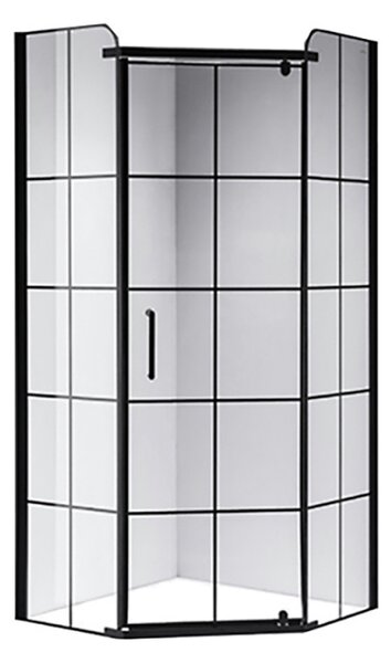 BPS-koupelny Pětiúhelníkový sprchový kout BS06B 90x90 černá/transparent - bez vaničky